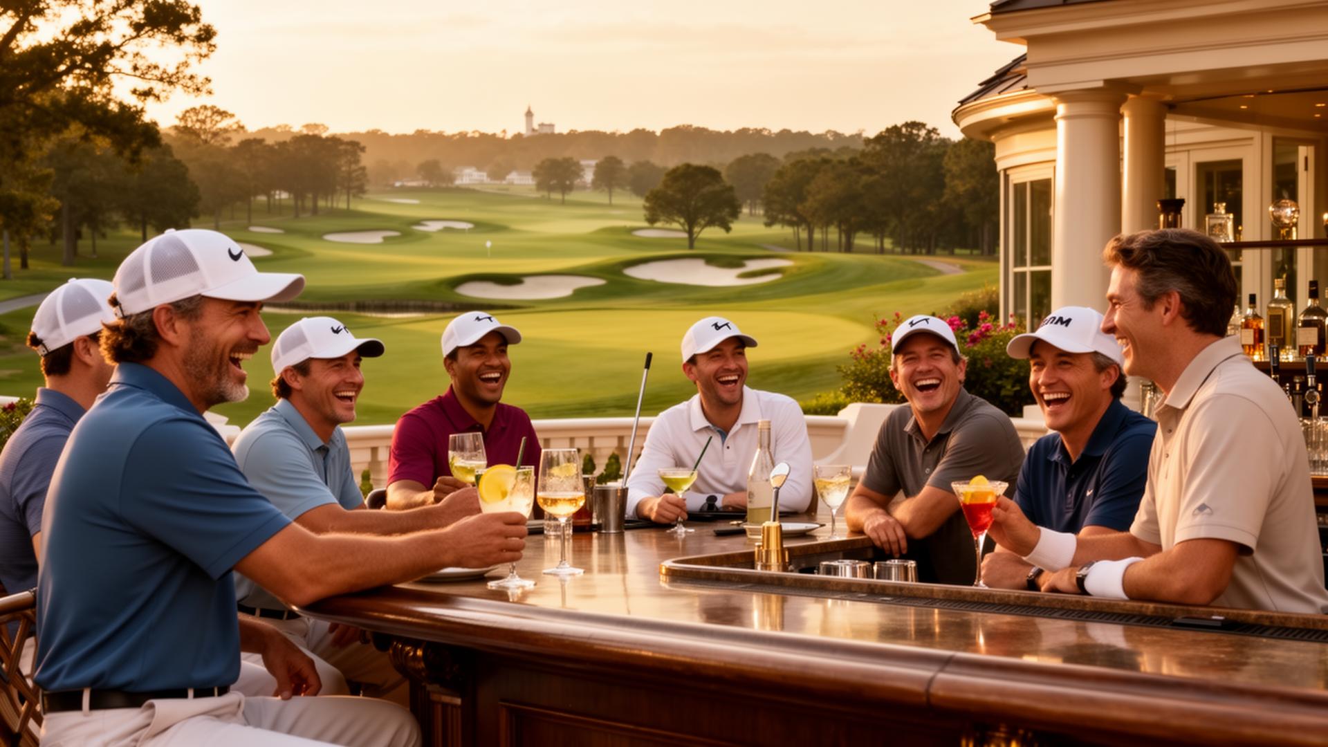 Members socializing at the 19th hole