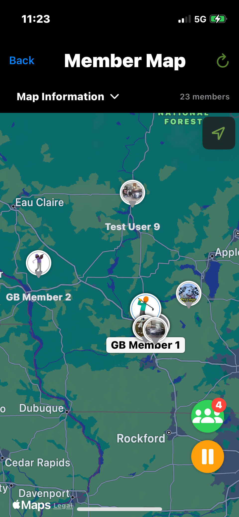 Member Map Screen